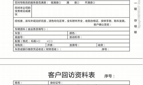 二手车面访单,二手车客户回访电话术语